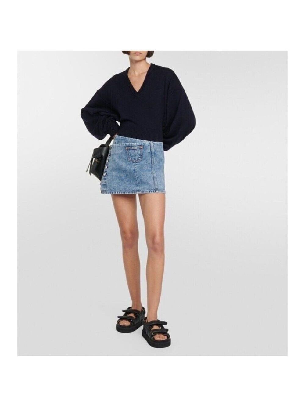 NWT Re/Done Wrap Denim Mini Skirt Size 27